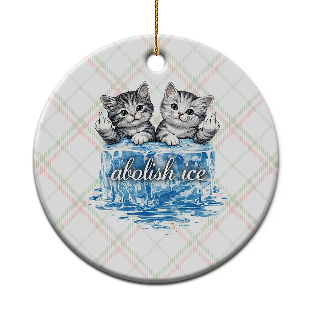 Abolish Ice Ceramic Ornament Cute Cat Melting Ice Pro Immigrant TS11 1pc Christmas Plaid Print Your Wear