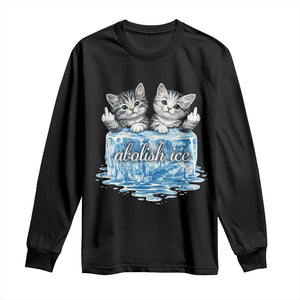 Abolish Ice Long Sleeve Shirt Cute Cat Melting Ice Pro Immigrant TS11 Black Print Your Wear