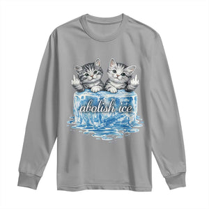 Abolish Ice Long Sleeve Shirt Cute Cat Melting Ice Pro Immigrant TS11 Sport Gray Print Your Wear