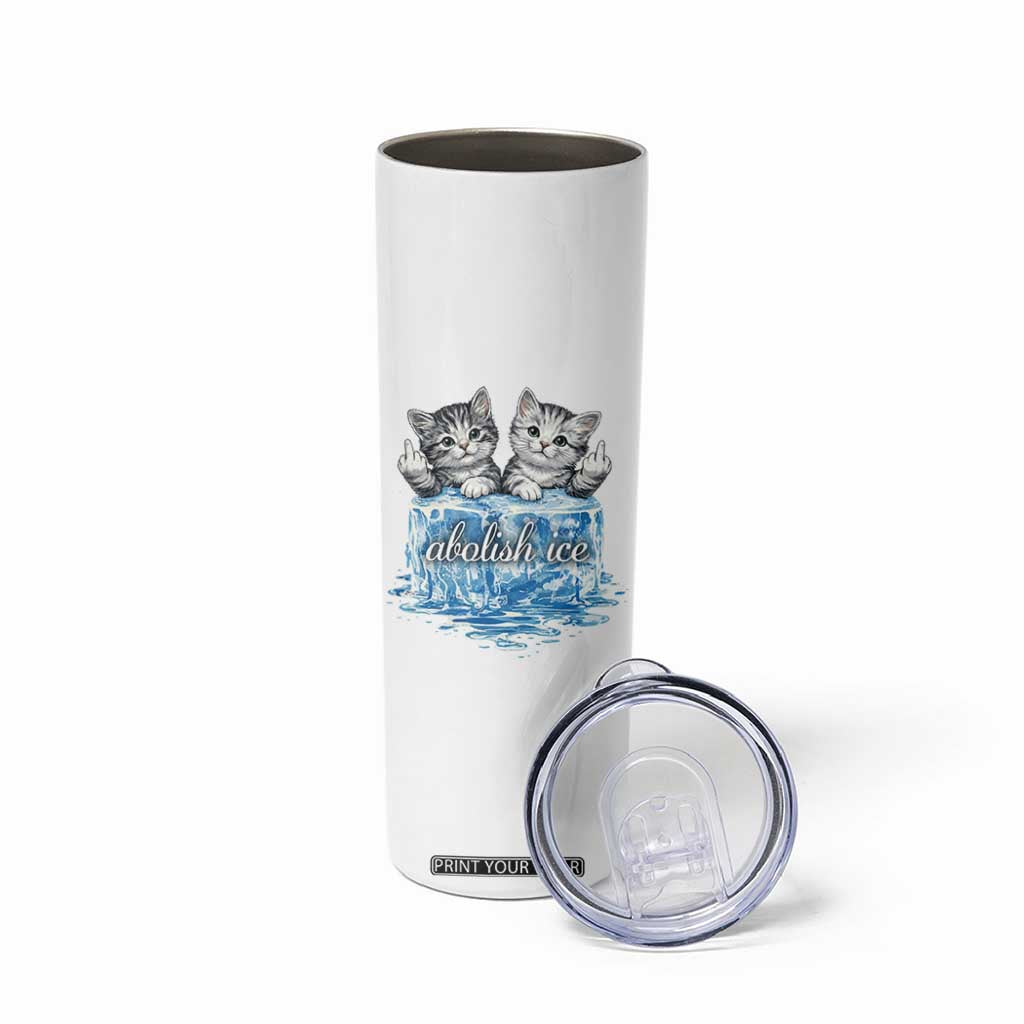 Abolish Ice Skinny Tumbler Cute Cat Melting Ice Pro Immigrant TS11 Print Your Wear