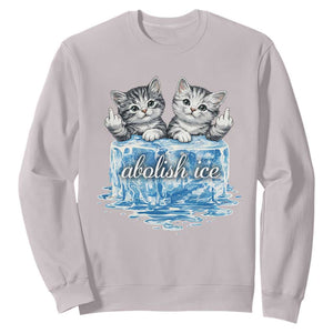 Abolish Ice Sweatshirt Cute Cat Melting Ice Pro Immigrant TS11 Ice Gray Print Your Wear