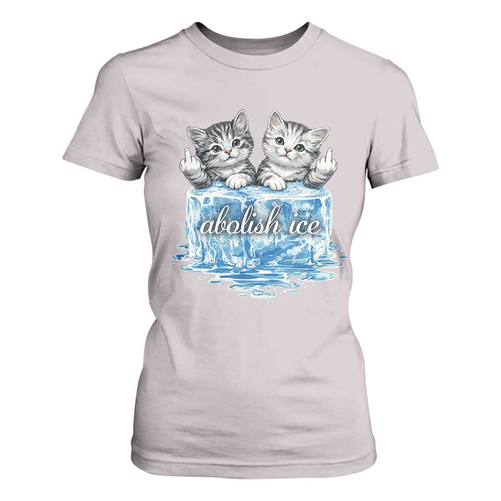Abolish Ice T Shirt For Women Cute Cat Melting Ice Pro Immigrant TS11 Ice Gray Print Your Wear