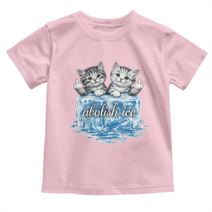 Abolish Ice Toddler T Shirt Cute Cat Melting Ice Pro Immigrant TS11 Light Pink Print Your Wear