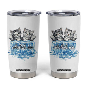 Abolish Ice Tumbler Cup Cute Cat Melting Ice Pro Immigrant TS11 White Print Your Wear