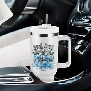 Abolish Ice Tumbler With Handle Cute Cat Melting Ice Pro Immigrant TS11 Print Your Wear