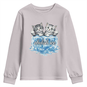 Abolish Ice Youth Sweatshirt Cute Cat Melting Ice Pro Immigrant TS11 Ice Gray Print Your Wear
