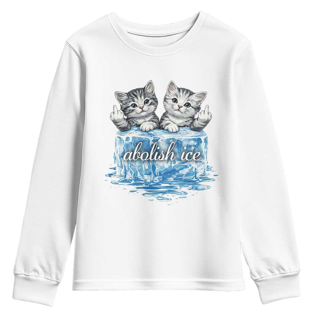 Abolish Ice Youth Sweatshirt Cute Cat Melting Ice Pro Immigrant TS11 White Print Your Wear