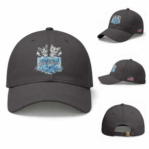 Fck Ice Baseball Cap Cute Cat Melting Ice Pro Immigrant TS11 Baseball Cap Universal Fit Dark Gray Print Your Wear