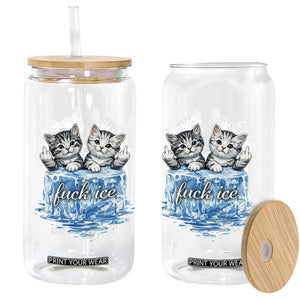 Fck Ice Glass Can Cute Cat Melting Ice Pro Immigrant TS11 Print Your Wear
