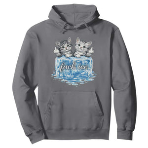 Fck Ice Hoodie Cute Cat Melting Ice Pro Immigrant TS11 Charcoal Print Your Wear