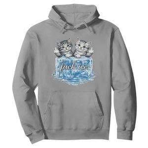 Fck Ice Hoodie Cute Cat Melting Ice Pro Immigrant TS11 Sport Gray Print Your Wear