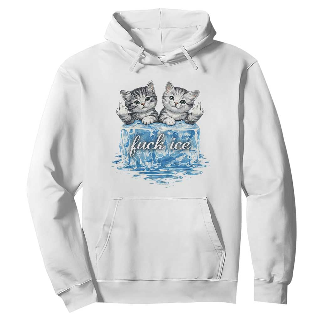 Fck Ice Hoodie Cute Cat Melting Ice Pro Immigrant TS11 White Print Your Wear