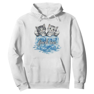 Fck Ice Hoodie Cute Cat Melting Ice Pro Immigrant TS11 White Print Your Wear