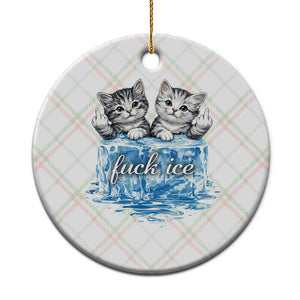 Fck Ice Ceramic Ornament Cute Cat Melting Ice Pro Immigrant TS11 1pc Christmas Plaid Print Your Wear