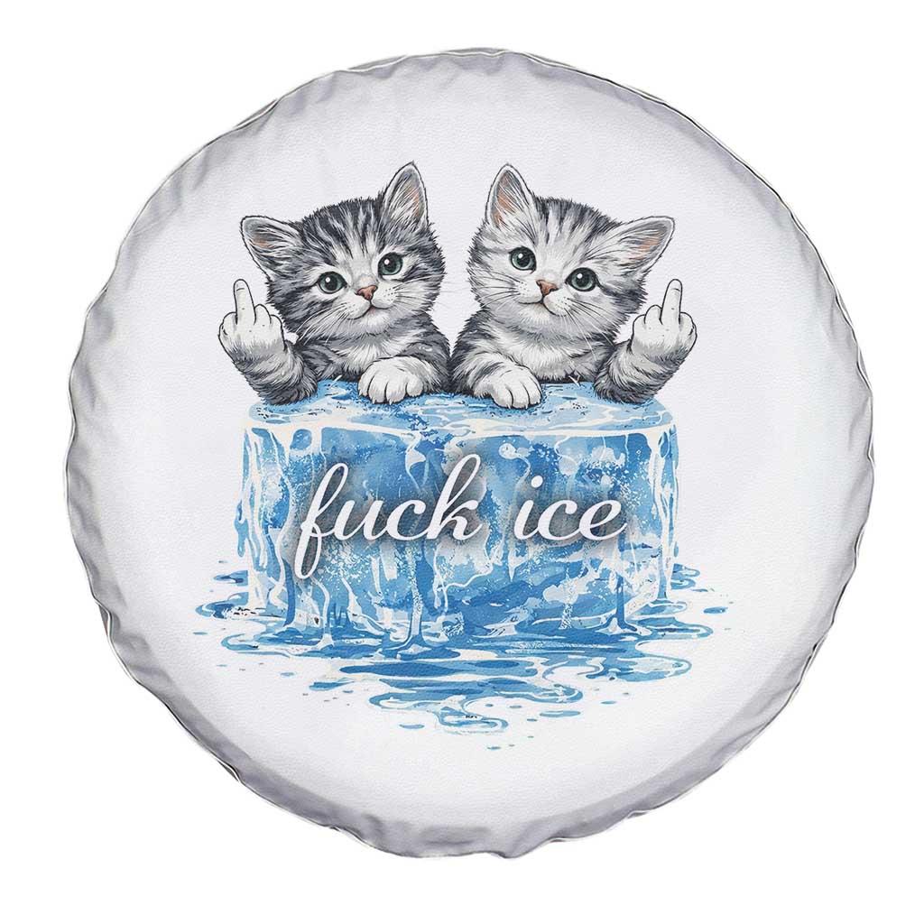 Fck Ice Spare Tire Cover Cute Cat Melting Ice Pro Immigrant TS11 Print Your Wear