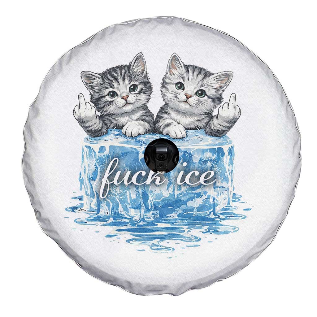 Fck Ice Spare Tire Cover Cute Cat Melting Ice Pro Immigrant TS11 Print Your Wear