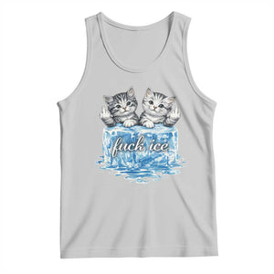 Fck Ice Tank Top Cute Cat Melting Ice Pro Immigrant TS11 Ash Print Your Wear