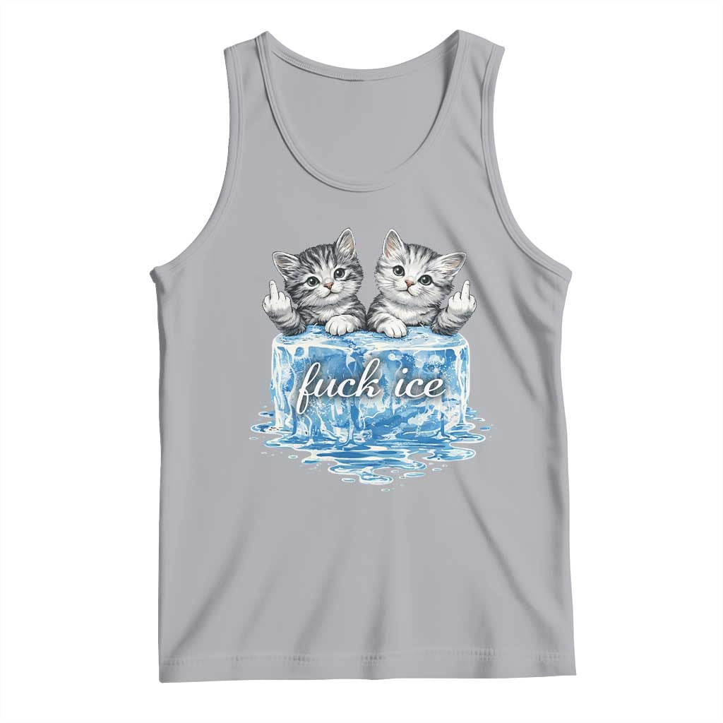 Fck Ice Tank Top Cute Cat Melting Ice Pro Immigrant TS11 Athletic Heather Print Your Wear