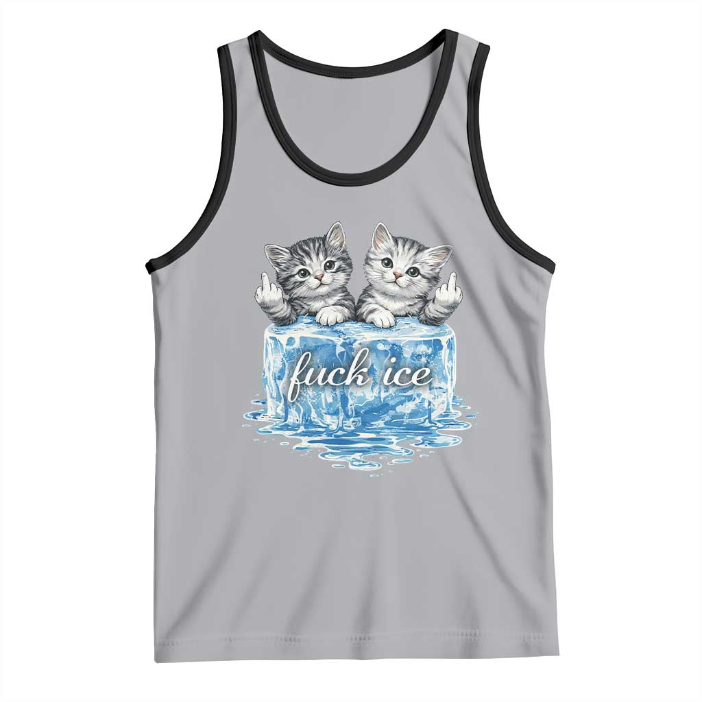 Fck Ice Tank Top Cute Cat Melting Ice Pro Immigrant TS11 Athletic Heather Black Print Your Wear