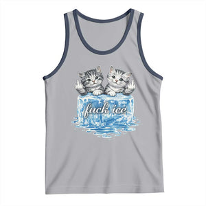 Fck Ice Tank Top Cute Cat Melting Ice Pro Immigrant TS11 Athletic Heather Navy Print Your Wear