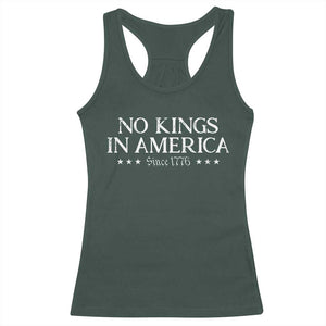 No Kings In America Since 1776 Racerback Tank Top Vintage Star TS11 Dark Forest Green Print Your Wear