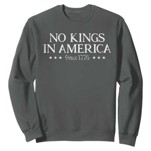 No Kings In America Since 1776 Sweatshirt Vintage Star TS11 Dark Heather Print Your Wear