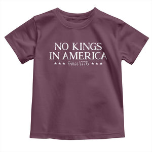 No Kings In America Since 1776 Toddler T Shirt Vintage Star TS11 Maroon Print Your Wear
