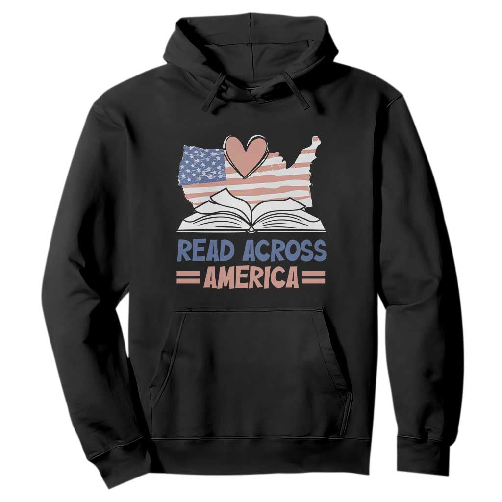 Funny National Reading Month Books Readers Hoodie Reading Across America Teacher American Flag TS11 Black Print Your Wear