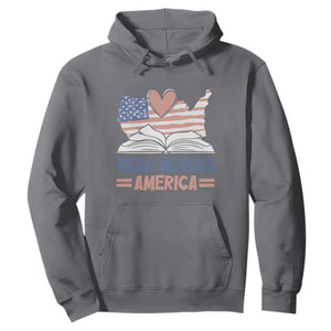 Funny National Reading Month Books Readers Hoodie Reading Across America Teacher American Flag TS11 Charcoal Print Your Wear