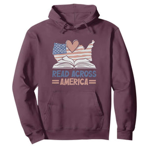Funny National Reading Month Books Readers Hoodie Reading Across America Teacher American Flag TS11 Maroon Print Your Wear