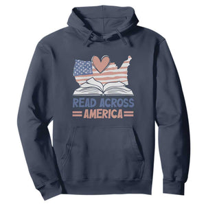 Funny National Reading Month Books Readers Hoodie Reading Across America Teacher American Flag TS11 Navy Print Your Wear