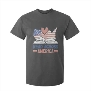 Funny National Reading Month Books Readers T Shirt For Kid Reading Across America Teacher American Flag TS11 Dark Heather Print Your Wear