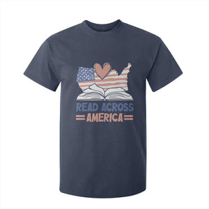 Funny National Reading Month Books Readers T Shirt For Kid Reading Across America Teacher American Flag TS11 Navy Print Your Wear