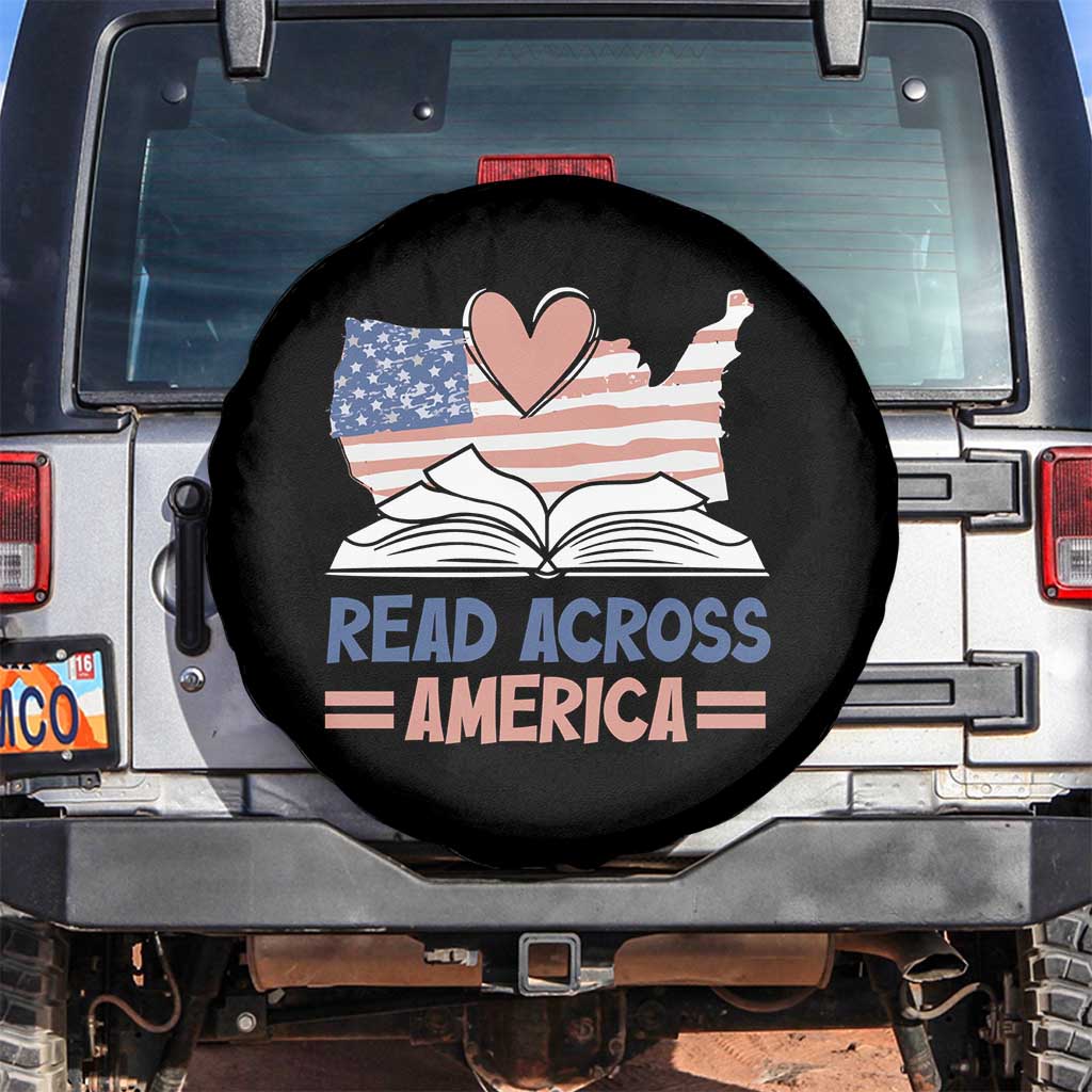 Funny National Reading Month Books Readers Spare Tire Cover Reading Across America Teacher American Flag TS11 No hole Black Print Your Wear