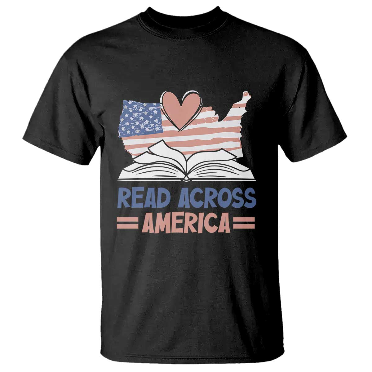 Funny National Reading Month Books Readers T Shirt Reading Across America Teacher American Flag TS11 Black Print Your Wear