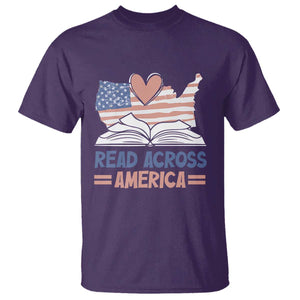 Funny National Reading Month Books Readers T Shirt Reading Across America Teacher American Flag TS11 Purple Print Your Wear