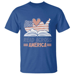 Funny National Reading Month Books Readers T Shirt Reading Across America Teacher American Flag TS11 Royal Blue Print Your Wear