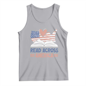 Funny National Reading Month Books Readers Tank Top Reading Across America Teacher American Flag TS11 Athletic Heather Print Your Wear