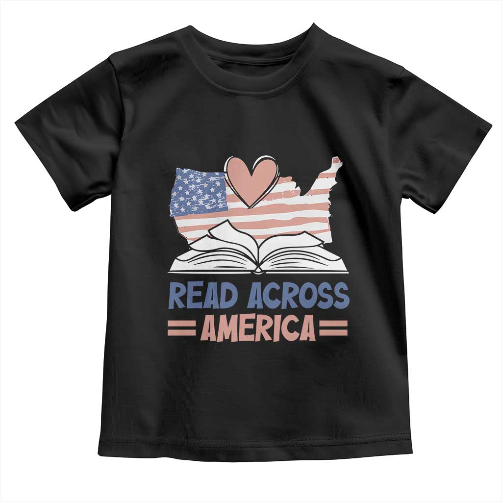 Funny National Reading Month Books Readers Toddler T Shirt Reading Across America Teacher American Flag TS11 Black Print Your Wear