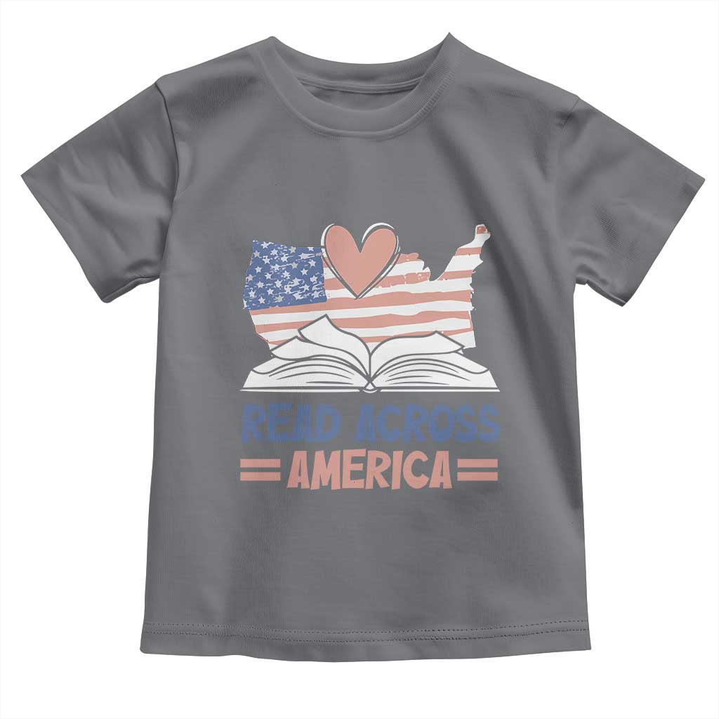 Funny National Reading Month Books Readers Toddler T Shirt Reading Across America Teacher American Flag TS11 Charcoal Print Your Wear