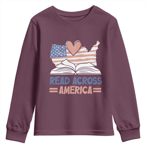 Funny National Reading Month Books Readers Youth Sweatshirt Reading Across America Teacher American Flag TS11 Maroon Print Your Wear