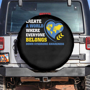 Down Syndrome Awareness Spare Tire Cover Create A World Where Everyone Belongs Heart TS11 No hole Black Print Your Wear