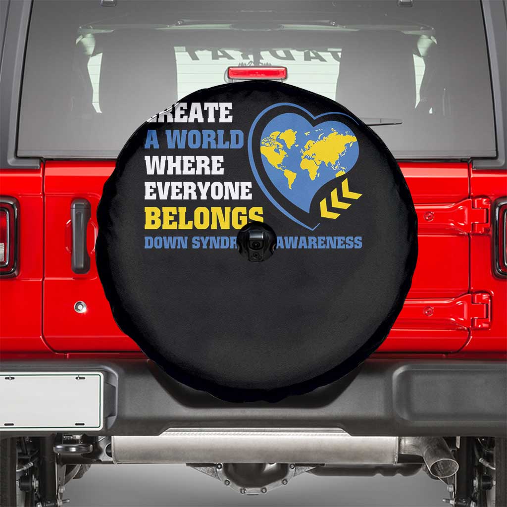 Down Syndrome Awareness Spare Tire Cover Create A World Where Everyone Belongs Heart TS11 Black Print Your Wear
