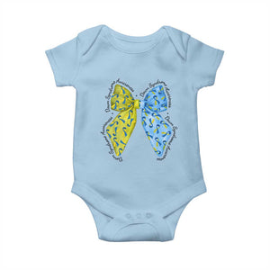 Down Syndrome Awareness Coquette Bow Ribbon Baby Onesie TS11 Light Blue Print Your Wear