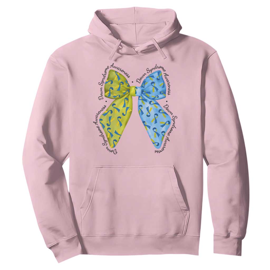 Down Syndrome Awareness Coquette Bow Ribbon Hoodie TS11 Light Pink Print Your Wear