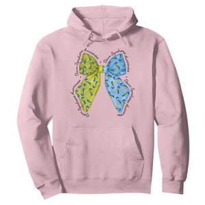Down Syndrome Awareness Coquette Bow Ribbon Hoodie TS11 Light Pink Print Your Wear