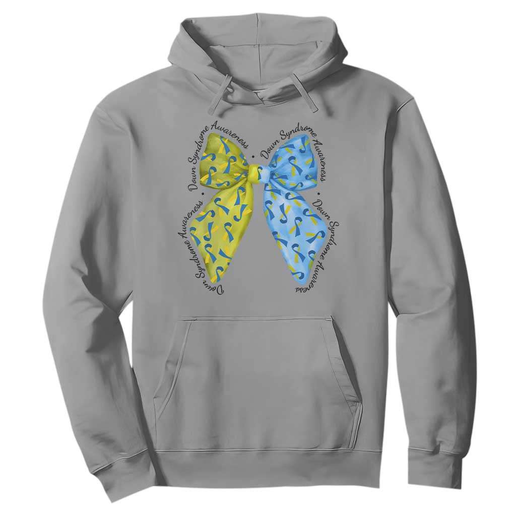 Down Syndrome Awareness Coquette Bow Ribbon Hoodie TS11 Sport Gray Print Your Wear