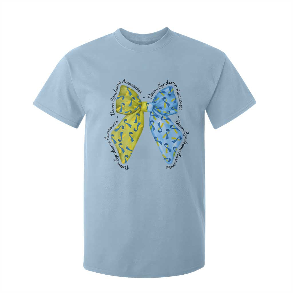 Down Syndrome Awareness Coquette Bow Ribbon T Shirt For Kid TS11 Light Blue Print Your Wear