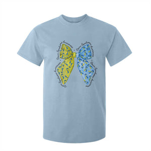 Down Syndrome Awareness Coquette Bow Ribbon T Shirt For Kid TS11 Light Blue Print Your Wear