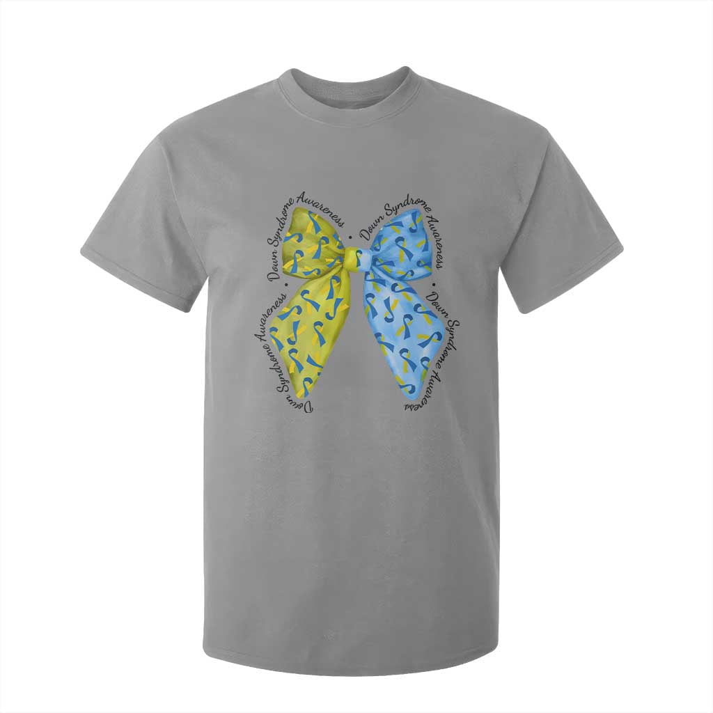 Down Syndrome Awareness Coquette Bow Ribbon T Shirt For Kid TS11 Sport Gray Print Your Wear